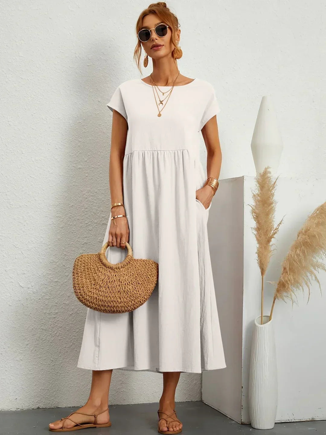 LENA | BAUMWOLLKLEID MIT TASCHEN