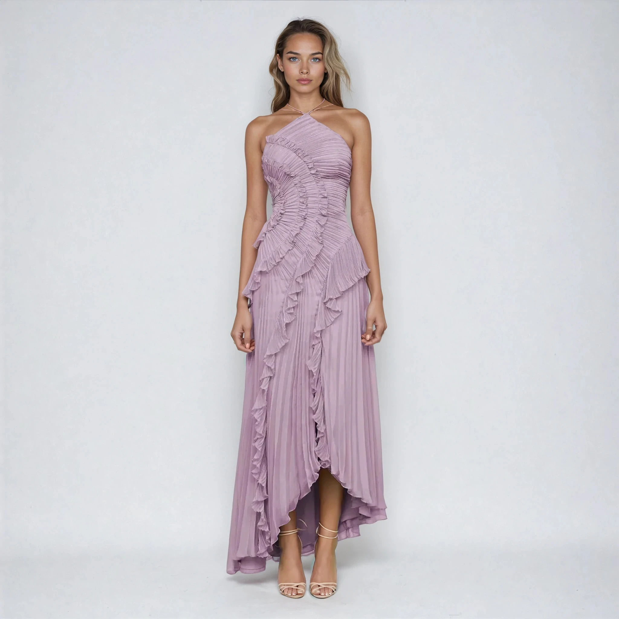 LUDMILA | DAS MURMELNDE KLEID IN FLIEDER